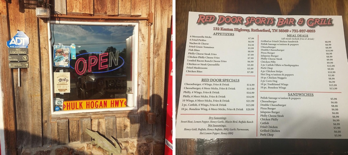 Red Door Sports Bar &Grill Menu