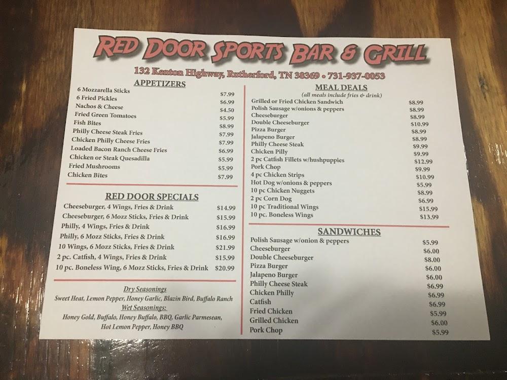 Red Door Sports Bar &Grill Menu image 1